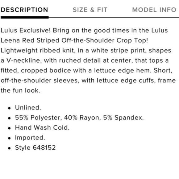 Lulu’s V Neck Striped Crop Top Size S - Picture 6 of 12